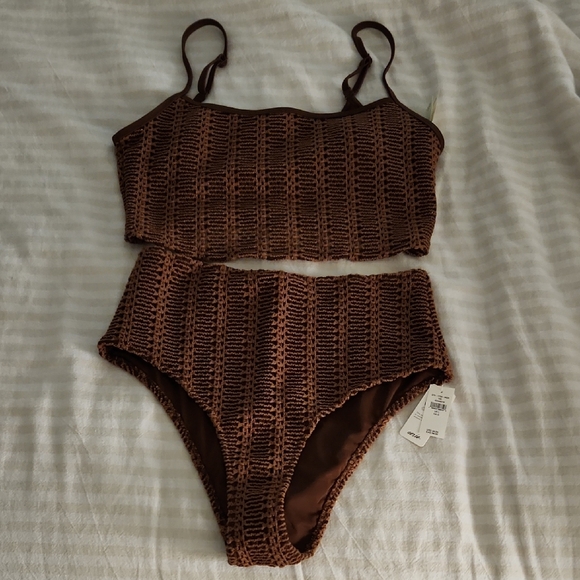 aerie Other - Aerie Chocolate Crochet Swimwear - L - NWT
